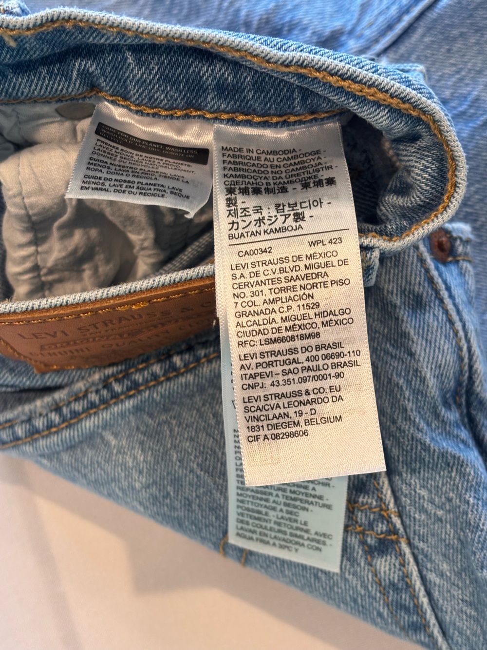LEVI’S Ribcage High Rise Light Blue Light Wash Straight Leg Women's Jeans Sz 27 - Picture 12 of 14